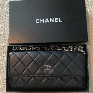 Chanel Black Wallet On A Chain